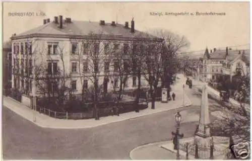 17761 Ak Burgstädt in Sa. Bahnhofstrasse 1911