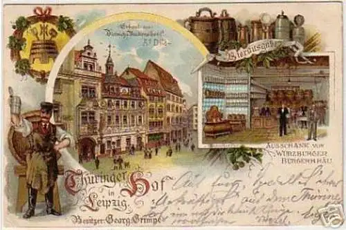 15892 Ak Lithographie Thüringer Hof Leipzig 1898