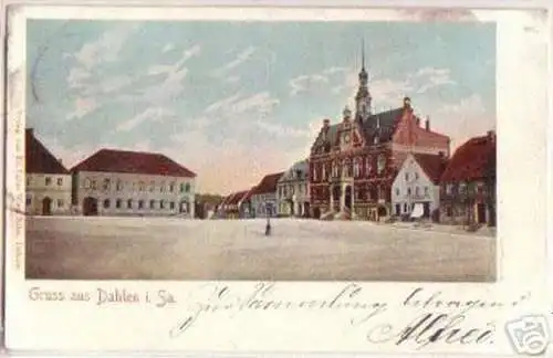 16605 Ak Gruss aus Dahlen in Sachsen 1901