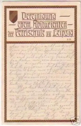 15329 Ak Vereinigung der Petrischule zu Leipzig 1919