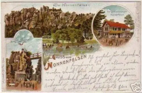 14512 Ak Lithographie Gruss vom Nonnenfelsen 1899