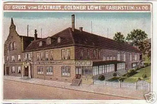 10300 Ak Gruss vom Gasthaus Rabenstein in Sa. 1919