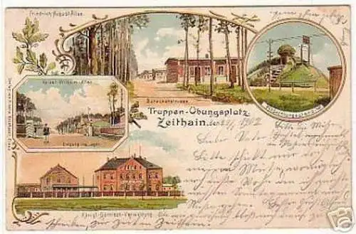 06397 Ak Lithographie Truppen-Übungsplatz Zeithain 1902