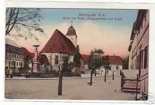 schöne Ak Sonnewalde Niederlausitz Schule usw. 1912