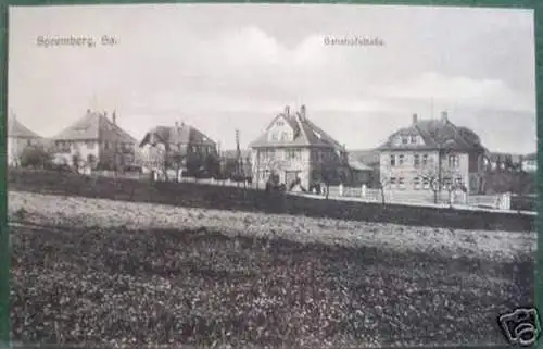 schöne Ak Spremberg Sachsen Bahnhofstrasse um 1910