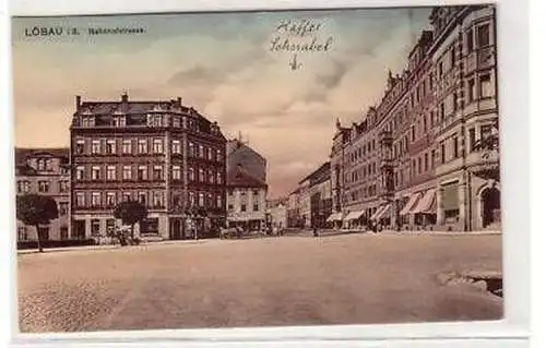 00550 Ak Löbau in Sachsen Bahnhofstrasse 1917