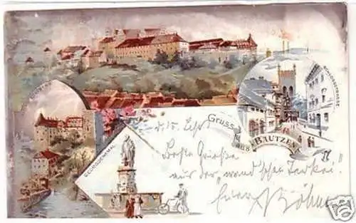 01021 Ak Lithographie Gruß aus Bautzen 1898