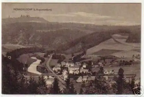 02432 Ak Hennersdorf bei Augustusburg Totalansicht 1911