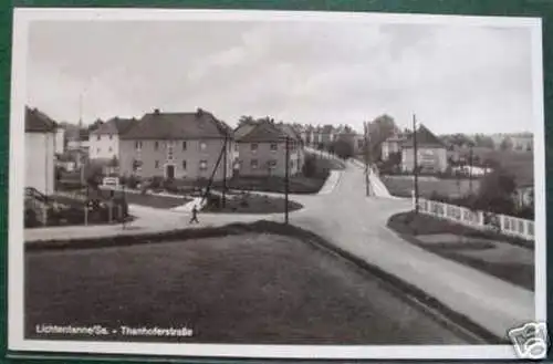 schöne Ak Lichtentanne in Sa. Thanhoferstraße um 1940