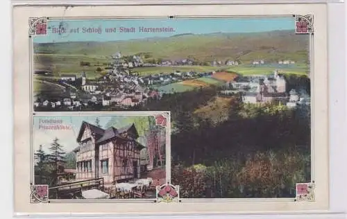 88743 Mehrbild Ak Blick auf Schloß und Stadt Hartenstein Forsthaus Prinzenhöhle