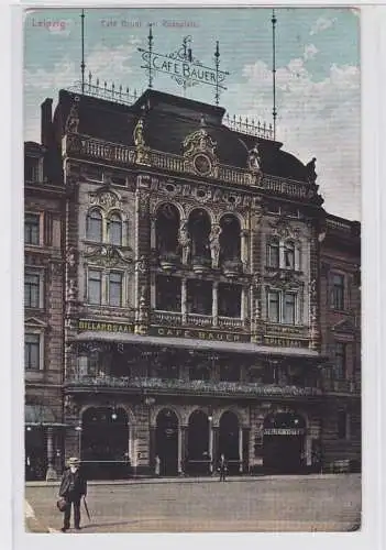 88352 AK Leipzig - Café Bauer am Rossplatz - Billiardsaal, Spielsaal 1910