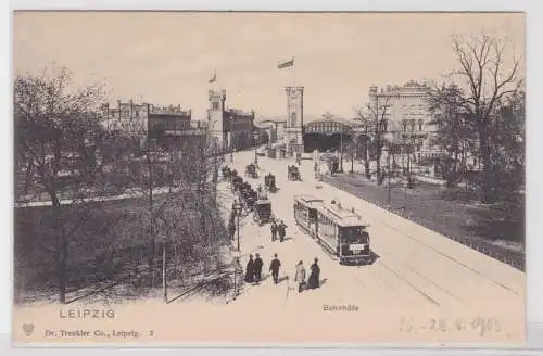 86969 AK Leipzig Bahnhöfe - Thüringer und Magdeburger um 1905