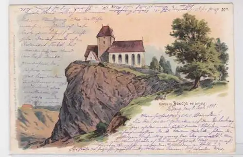 86971 AK Kirche in Beucha bei Leipzig - Kirche auf dem Berg / Fels 1898