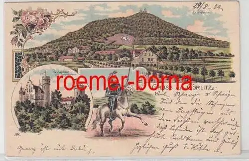 75534 Ak Lithographie Gruss aus Görlitz Restaurant an der Landeskrone 1899