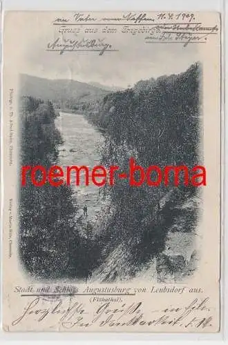 74550 Ak Stadt und Schloss Augustusburg von Leubsdorf aus 1909