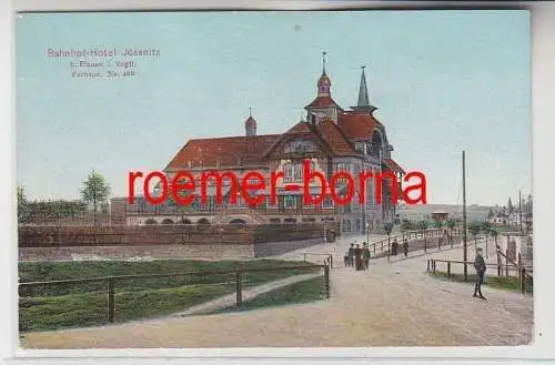 73466 Ak Bahnhof Hotel Jössnitz bei Plauen im Vogtland um 1910