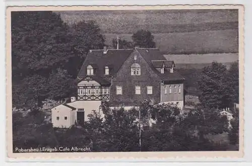 68604 Ak Poberschau im Erzgebirge Café Albrecht um 1940