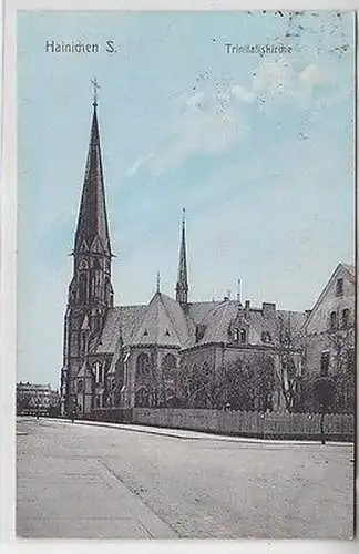 62300 Ak Hainichen in Sachsen Trinitatiskirche 1918