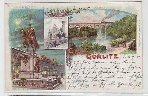 62294 Ak Lithographie Gruss aus Görlitz 1901