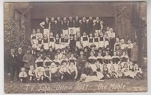 62372 Foto Ak Mittweida Turnverein Jahn Ostern 1917 "Die Mühle"