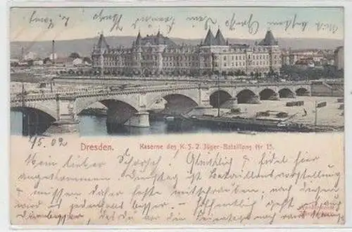 58851 Ak Dresden Kaserne des kgl. sächs. Jäger Bataillons Nr.13, 1902