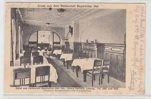 59246 Feldpost Ak Gruß aus Leipzig Hotel und Restaurant Bayerscher Hof 1916