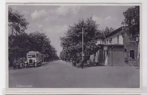 47878 Feldpost Ak Zeithain Lager mit Autobus 1940