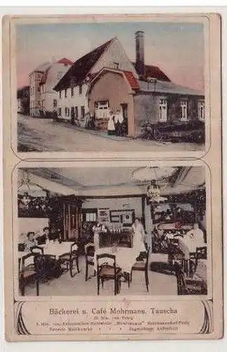 58771 Mehrbild Ak Tauscha Bäckerei und Café Mohrmann 1918