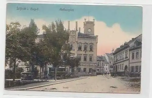 37275 Feldpost Ak Lößnitz im Erzgebirge Rathauspl. 1916