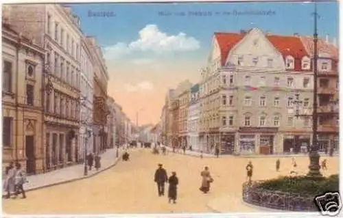 29309 Ak Bautzen Postplatz und Gaschwitzstraße 1915