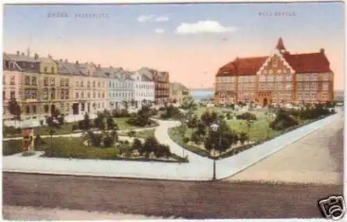 29582 Ak Gröba Georgplatz neue Schule 1915