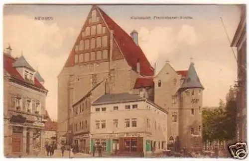 25332 Ak Meißen Kleinmarkt Franziskaner Kirche 1915