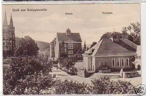 27054 Ak Gruß aus Schirgiswalde Schule usw. 1926