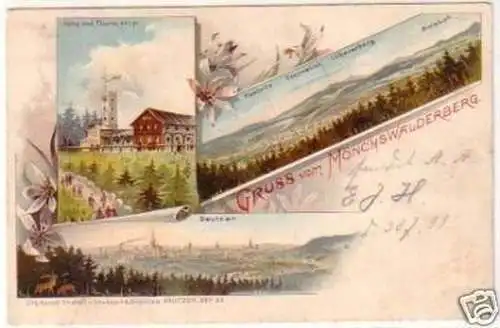 24504 Ak Lithographie Gruss vom Mönchswalderberg 1899