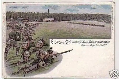 23895 Ak Lithographie Gruss aus Königsbrück um 1900