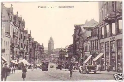 25292 Ak Plauen im Vogtland Bahnhofstraße 1931