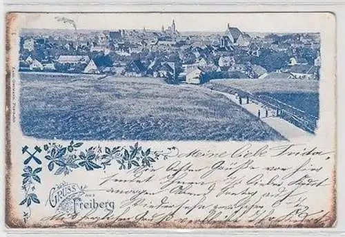 18481 Ak Gruß aus Freiberg Totalansicht 1903