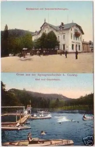 19176 Ak Gruß aus der Spitzgrundmühle bei Coswig 1910