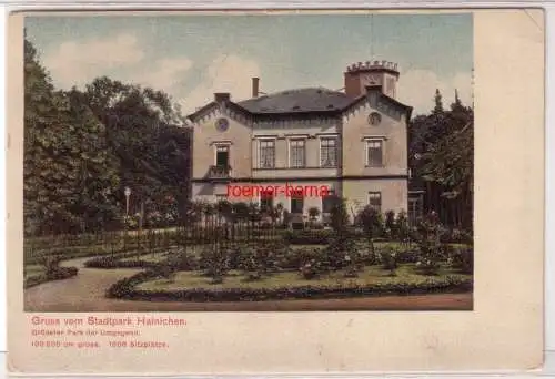 16959 Ak Gruß vom Stadtpark Hainichen um 1900