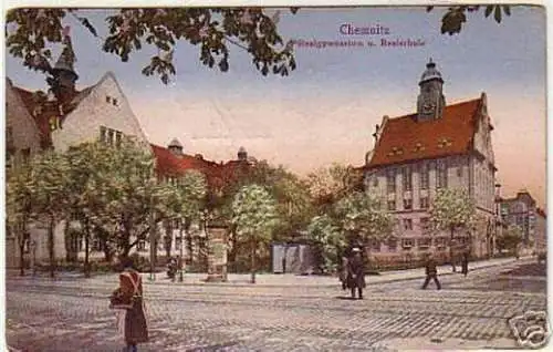 16446 Ak Chemnitz Realgymnasium und Realschule 1927