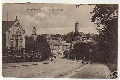 15055 Ak Auerbach im Vogtland Schulstrasse 1920