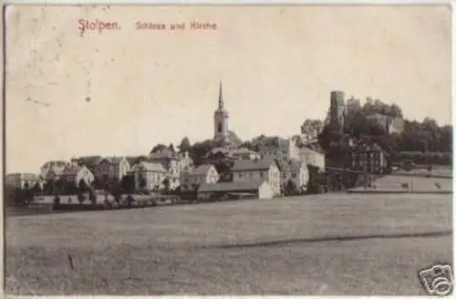 13743 Ak Stolpen Schloss und Kirche 1911