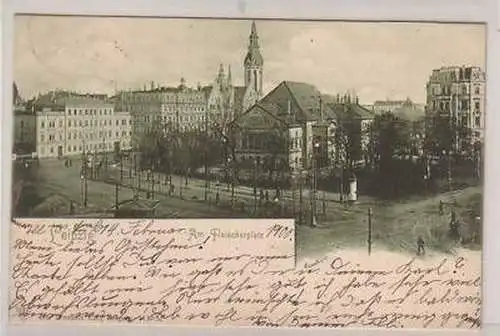 10/11 Ak Leipzig am Fleischerplatz 1900