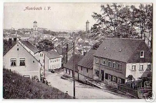 10401 Ak Auerbach im Vogtland Strassenansicht um 1910