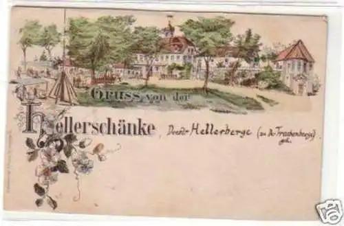 09282 Ak Gruß aus der Hellerschänke bei Dresden um 1900