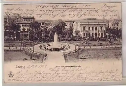 10/31 Ak Leipzig Villen am Reichsgerichtsplatz 1902