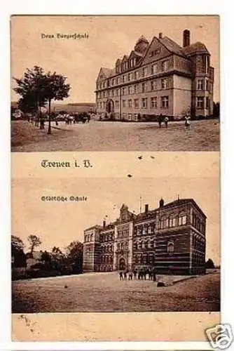 07335 Mehrbild Ak Treuen im Vogtland Schulen 1924