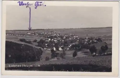 98121 Ak Liebenau im Erzgebirge Totalansicht 1939