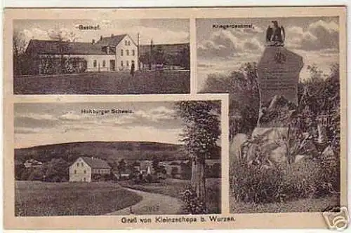 01258 Ak Gruß von Kleinzschepa bei Wurzen 1922