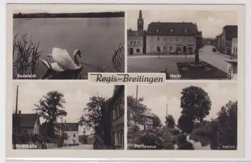 95235 Ak Regis-Breitingen Badeteich, Markt, Forststraße und Pleißenaue 1941